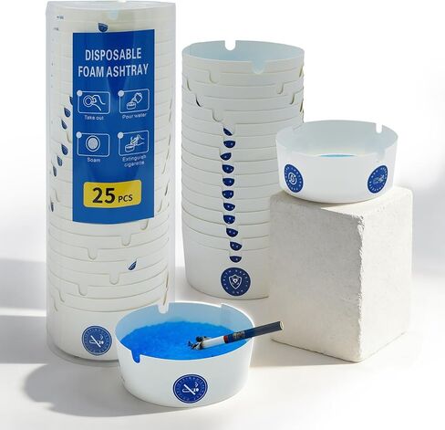 طقم منفضة سجائر محمول 25 قطعة، طقم منافض سجائر للاستعمال مرة واحدة، طقم رمل منفضة سجائر، صغير الحجم وموفر للمساحة، مناسب للمكاتب وغرف المعيشة وغرف النوم والحدائق وغيرها من الإعدادات، سهل التنظيف in Kuwait