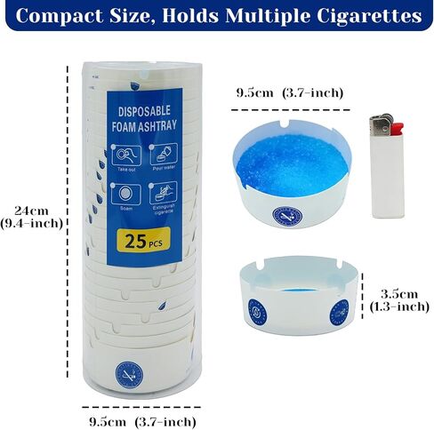 طقم منفضة سجائر محمول 25 قطعة، طقم منافض سجائر للاستعمال مرة واحدة، طقم رمل منفضة سجائر، صغير الحجم وموفر للمساحة، مناسب للمكاتب وغرف المعيشة وغرف النوم والحدائق وغيرها من الإعدادات، سهل التنظيف in Kuwait