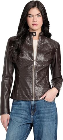 GUESS womens Mel Faux Leather Biker in Saudi Arabia
