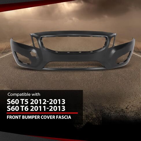 غطاء المصد الأمامي متوافق مع فولفو S60 T5 2012-2013، T6 2011-2013 398025015، VO1000200 أسود in Saudi Arabia