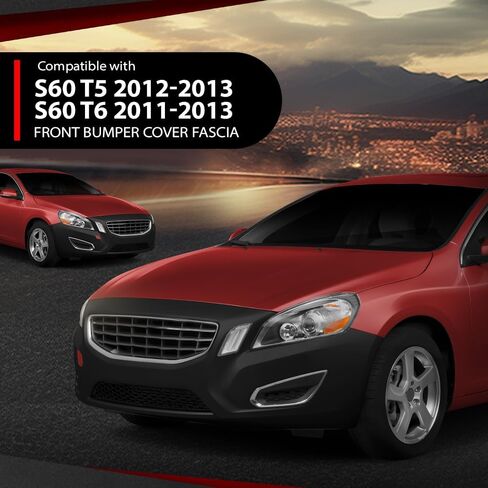 غطاء المصد الأمامي متوافق مع فولفو S60 T5 2012-2013، T6 2011-2013 398025015، VO1000200 أسود in Saudi Arabia