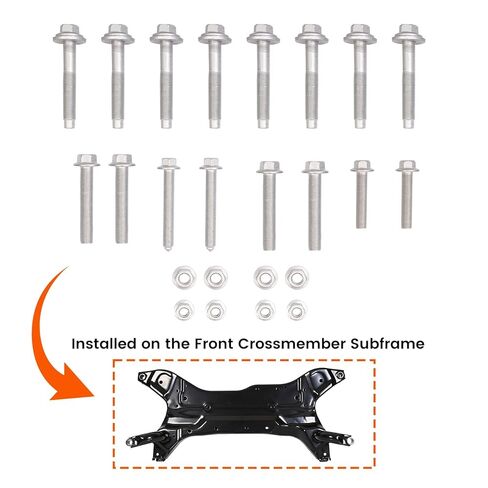 ECOTRIC Front Subframe Crossmember Bolt Kit Compatible with 2007-2017 Jeep Compass Patriot Dodge Caliber (Not SRT) Replacement for 68211659AA Heavy Duty Steel in Saudi Arabia