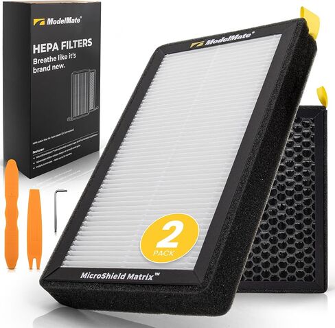 Air Filter Replacement for Tesla (2 Pack) HEPA Air Filter with Activated Carbon, Compatible with Tesla Model 3 & Model Y (2016-2025) Cabin Air Filter, Easy Install Kit Included in Saudi Arabia