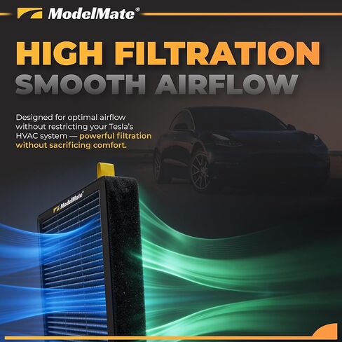Air Filter Replacement for Tesla (2 Pack) HEPA Air Filter with Activated Carbon, Compatible with Tesla Model 3 & Model Y (2016-2025) Cabin Air Filter, Easy Install Kit Included in Saudi Arabia