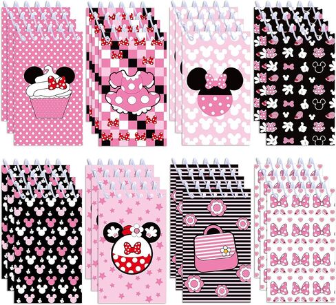 24 Pcs Pink Cartoon Mini Pocket Notebooks 2.36 x 3.94 Inch Mouse Pattern Small Notepads Mouse Them Birthday Party Favors Gift for Office School Teacher Classroom Rewards Supplies in Saudi Arabia