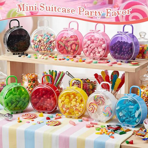 36 Pcs Mini Suitcase Party Favor Gift Box Empty Storage Clear Candy Luggage Suitcase Packaging Case Tiny Luggage Cute Miniature Travel Case Box for Wedding Bridesmaid Bridal Travel Party in Saudi Arabia
