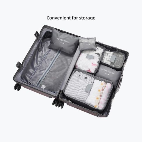 6 Piece Travel Packing Cubes,Lightweight Luggage Organizers Bags Set for Carry on Suitcase, Grey in Saudi Arabia