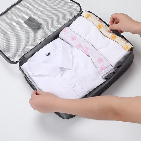 6 Piece Travel Packing Cubes,Lightweight Luggage Organizers Bags Set for Carry on Suitcase, Grey in Saudi Arabia