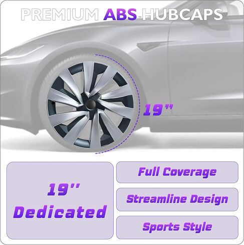 19 Inches Wheel Covers for 2025 2026 Tesla Model Y Juniper, Hub Protection Accessory, Replacement for Tesla Model Y 2025 Rim Protector, ABS Hubcaps 4-Piece in Saudi Arabia