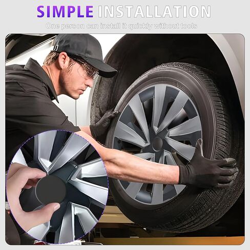 19 Inches Wheel Covers for 2025 2026 Tesla Model Y Juniper, Hub Protection Accessory, Replacement for Tesla Model Y 2025 Rim Protector, ABS Hubcaps 4-Piece in Saudi Arabia