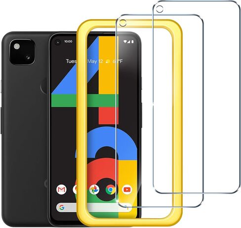 ivoler [6 عبوات] [4 عبوات] واقي شاشة مقوى لهاتف Pixel 4a 4G مع [عبوتين] واقي عدسة الكاميرا من الزجاج المقسى مع [إطار محاذاة سهل التركيب]، طبقة شفافة عالية الدقة مضادة للخدش، 5.8 بوصة in Kuwait