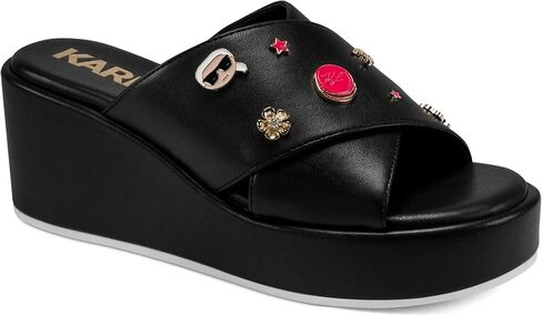 KARL LAGERFELD womens Caleigh Platform Wedge Sandal With Pins in Saudi Arabia