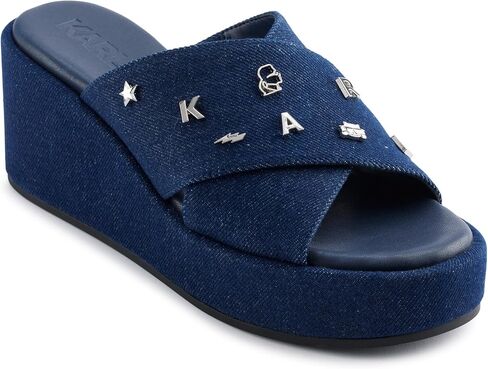 KARL LAGERFELD womens Caleigh Platform Wedge Sandal With Pins in Saudi Arabia