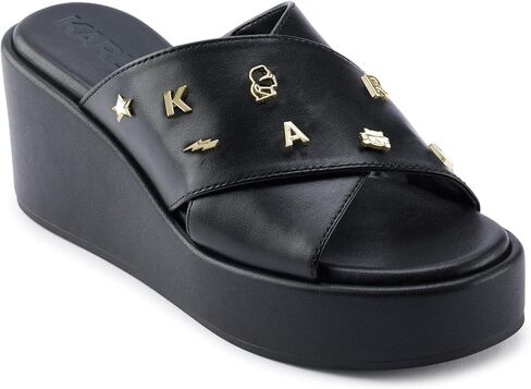 KARL LAGERFELD womens Caleigh Platform Wedge Sandal With Pins in Saudi Arabia