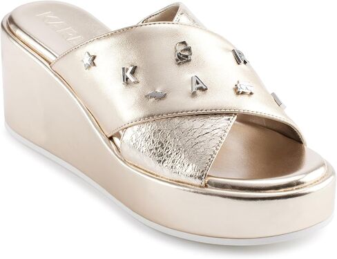 KARL LAGERFELD womens Caleigh Platform Wedge Sandal With Pins in Saudi Arabia