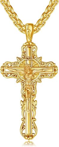 Cross Necklace for Men Cross Pendant Strength Bible Verse Necklace Cross Gift for Him in Saudi Arabia