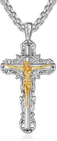 Cross Necklace for Men Cross Pendant Strength Bible Verse Necklace Cross Gift for Him in Saudi Arabia