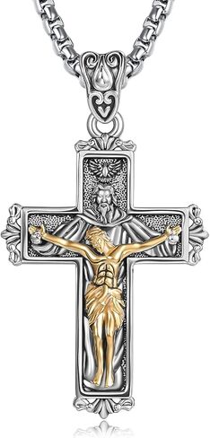 Cross Necklace for Men Cross Pendant Strength Bible Verse Necklace Cross Gift for Him in Saudi Arabia