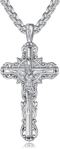 Cross Necklace for Men Cross Pendant Strength Bible Verse Necklace Cross Gift for Him in Saudi Arabia