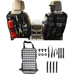 Molle Panel Alloy Metal Rigid Truck organizer Universal For truck Ford Jeep Ram Adjustable - Versatile Panel - Stronger Than Plastic - 4 iron Loop Fasteners - Eco-Friendly (Matte black metal panel) in Saudi Arabia