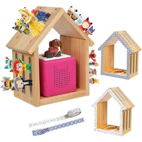 رف المنزل المغناطيسي من أجل Tonies - مساحة تخزين على الحائط أو سطح المكتب لصندوق Tonie Box 1 و2، ينظم 12-40 شخصية، ديكور غرفة الأطفال مع أشرطة لاصقة إضافية مكونة من بكرتين in Kuwait