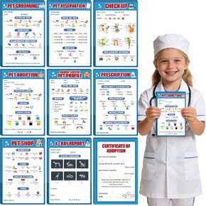 TICIAGA Kids Pretend Play Notepads - 9PCS 4x6 In Playtime Pad Included Breakfast Dinner Desert Coffee Menu Notepad 30 Page Pretend Notebook Imaginative Role for Toddler Kid Play Game, Restaurant Menu in Kuwait