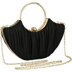 Verdusa Women's Seashell Shaped Top Handle Evening Bag Dressy Pleated Crossbody Bags in Kuwait