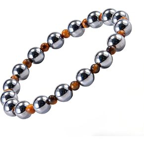 Tigers Eye Bracelets for Men Women Stretch Adjustable Bracelet Natural Tiger Eye Beaded Gemstone Bracelet Handmade Polishing for Spiritual Healing Meditation Yoga in Kuwait