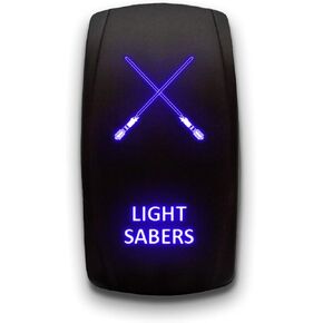 Light Sabers - أزرق - STARK 5-PIN مفتاح متأرجح LED محفور بالليزر مزدوج الإضاءة - 20 أمبير 12 فولت تشغيل/إيقاف in Kuwait