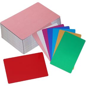 300 Pcs Business Cards, Aluminum Metal Business Cards, 86 x 54 x 0.21 mm Laser Engraving Blanks Card Reliable and Sturdy Engraving Blanks for Multipurpose DIY (Black) in Kuwait