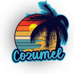 Cozumel, Mexico 3 inch Sticker, S582 (Waterproof Vinyl Decal for Car, Water Bottle, Laptop, iPad, Window, Cooler, Luggage, Bumper, Toolbox, Locker), 3 inch in Kuwait