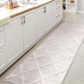 JONATHAN Y Diamond Trellis Indoor Outdoor Runner Rug 2X8 Ivory, Salines for Backyard, Patio, Porch, Easy-Cleaning, High Traffic, Pet-Friendly, Non-Shedding (IBZ101D-28) in Saudi Arabia