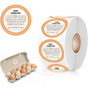 500Pcs Farm Fresh Egg Carton Stickers Labels, 1.7 Inch Self Adhesive Unwashed Eggs Lables for Farm Small Businesses and Chicken Farms Farmers Markets in Saudi Arabia