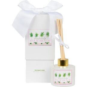 Signature Diffuser - Ocean Mist & Citrus Scent, 4.25 Oz Natural Reed Diffuser for Home Fragrance, Long-Lasting Aroma, Coastal Decor, Made in USA in Saudi Arabia