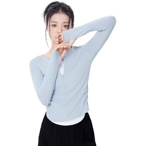 قمصان رياضية للسيدات بأكمام طويلة للفتيات المراهقات، قمصان داخلية للرقص مكونة من قطعتين لليوجا in Kuwait