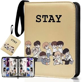 Cute Trading Photocard Binder, STAY Photo Album Cartoon Card Holder Book Storage Cards with Sleeves for Lomo Cards Gift - Boys & Girls, idol Photo Protect (Black) in Saudi Arabia