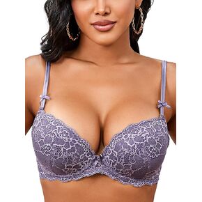 Women's Lace Push Up Bra Padded Add 2 Cups Underwire Support Full Coverage Plunge Everyday Lift Bras in Saudi Arabia