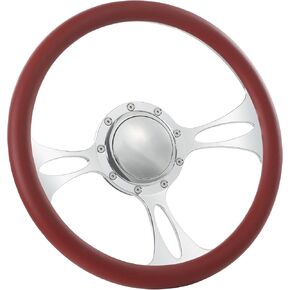 Flashpower 14'' Billet Half Wrap 9 Bolts Steering Wheel with 2'' Dish and Horn Button (Black) in Saudi Arabia