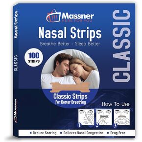 Clear Nasal Strips for Snoring - Pack of 100 Clear Nose Strips to Improve Snoring - Helpful to Improve Sleeping, Nasal Congestion Due to Cold and Allergies in Kuwait