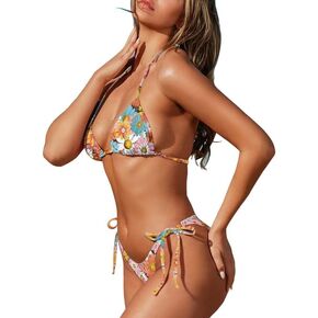بوهو ماندالا الرسن سلسلة المرأة مجموعة البكيني الدانتيل يصل ملابس السباحة هاواي الزهور الفواكه مثلث مثير لباس سباحة in Kuwait