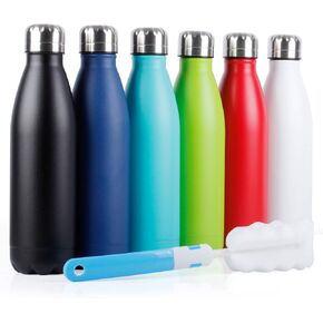 زجاجة مياه معزولة من Sfee بسعة 32 أونصة، زجاجة مياه من الفولاذ المقاوم للصدأ مع قش و3 أغطية، زجاجة مياه معدنية مزدوجة الجدار مانعة للتسرب بفم واسع قارورة مياه رياضية للسفر والمدرسة (وردي) in Kuwait