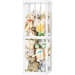 تخزين حديقة الحيوانات المحشوة، تخزين الحيوانات المحشوة بالخشب للأطفال، منظم تخزين ألعاب كبير مع شريط مطاطي، حامل ألعاب الحيوانات للأطفال الصغار البنات غرفة اللعب ديكور زاوية صندوق تخزين الألعاب in Kuwait