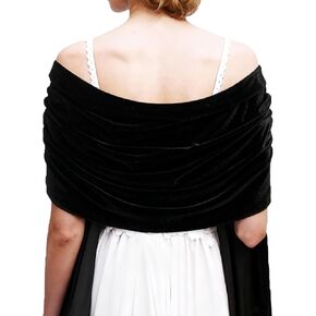 Shawl Wraps for Women, Black Velet Shawls and Wraps for Evening Dresses Winter Warm Foral Shawl Bridal Scarfs Cover Up in Saudi Arabia