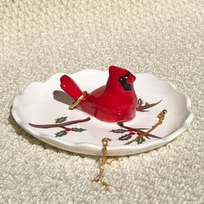 Strawberry Ceramic Jewelry Tray– Heart-shaped Holiday Trinket Plate for Rings, Earrings & Gifts Handmade Ceramic Jewelry Dish.Valentine's Day Mother's Day in Saudi Arabia