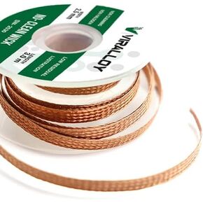 No Clean Flux Solder Wick Braid Length 10ft Width 2.5mm Solder Copper Static Dissipative Bobbin Desoldering Wick Solder Remover Wick Desolder Electronic Components - Pack of 1 in Saudi Arabia