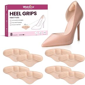 4-Pair Heel Grips Pads for Loose Shoes - Welnove Skin-Friendly Heel Liners for Back of Heel Protect, Prevent Blisters, Rubbing, Slipping - Shoe Inserts Fillers for Heel Pain Relief for Women Men in Saudi Arabia