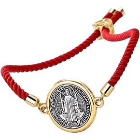 San Benito Bracelet Red String for Protection Adjustable Catholic Bracelet Religious Accessories Collection for Women Men Christian Jewelry Gift St Benedict Bracelets in Saudi Arabia