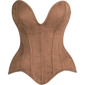 Daisy corsets Women's Daisy Corsets Womens Tan Suede Plunge Steel Boned Corset Top & Plus Size Western Fashion Apparel in Saudi Arabia