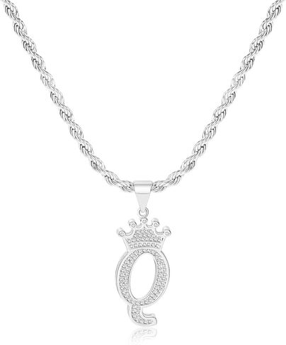 A-Z Initial Necklace Crown Necklace for Men Women Hip Hop Jersery for Father Mom Husband Alphabet Name Jewelry Gift Everyday Minimalist Accessories Anniversaries Birthdays in Saudi Arabia