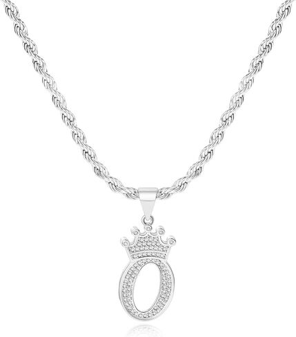 A-Z Initial Necklace Crown Necklace for Men Women Hip Hop Jersery for Father Mom Husband Alphabet Name Jewelry Gift Everyday Minimalist Accessories Anniversaries Birthdays in Saudi Arabia